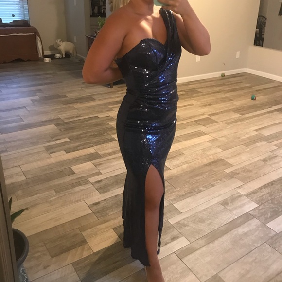 Navy Sequin Formal Dress - Picture 7 of 8